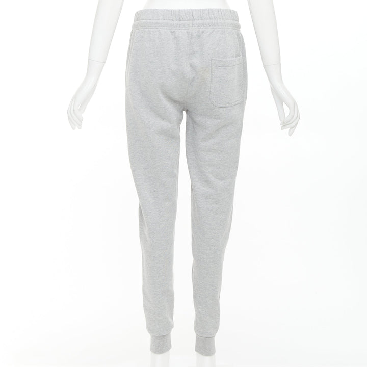 MAISON KITSUNE grey cotton fox badge tapered jogger sweat pants XS