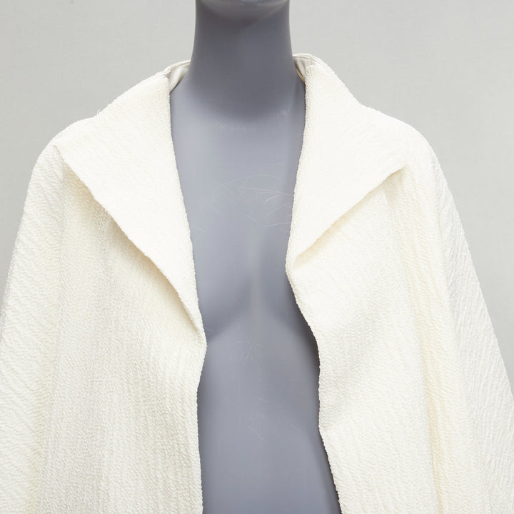 MATICEVSKI 2021 Prestige cream 3D collar pocketed side slit coat AUS10 S