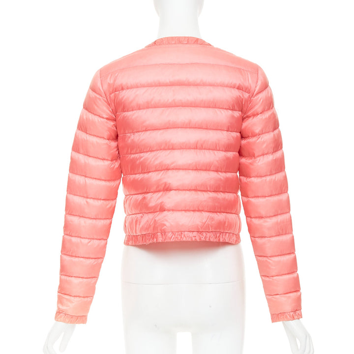 MONCLER 2013 pink ruched trim 4 pocket cropped padded jacket Sz1 S