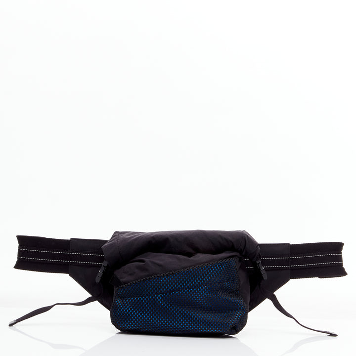 BOTTEGA VENETA Daniel Lee blue black nylon mesh technical buckle waist belt bag