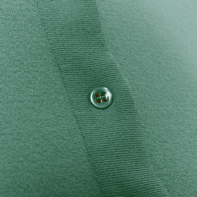 ALAIA Signature cropped stretch knit button cardigan Sauge blue FR36 XS