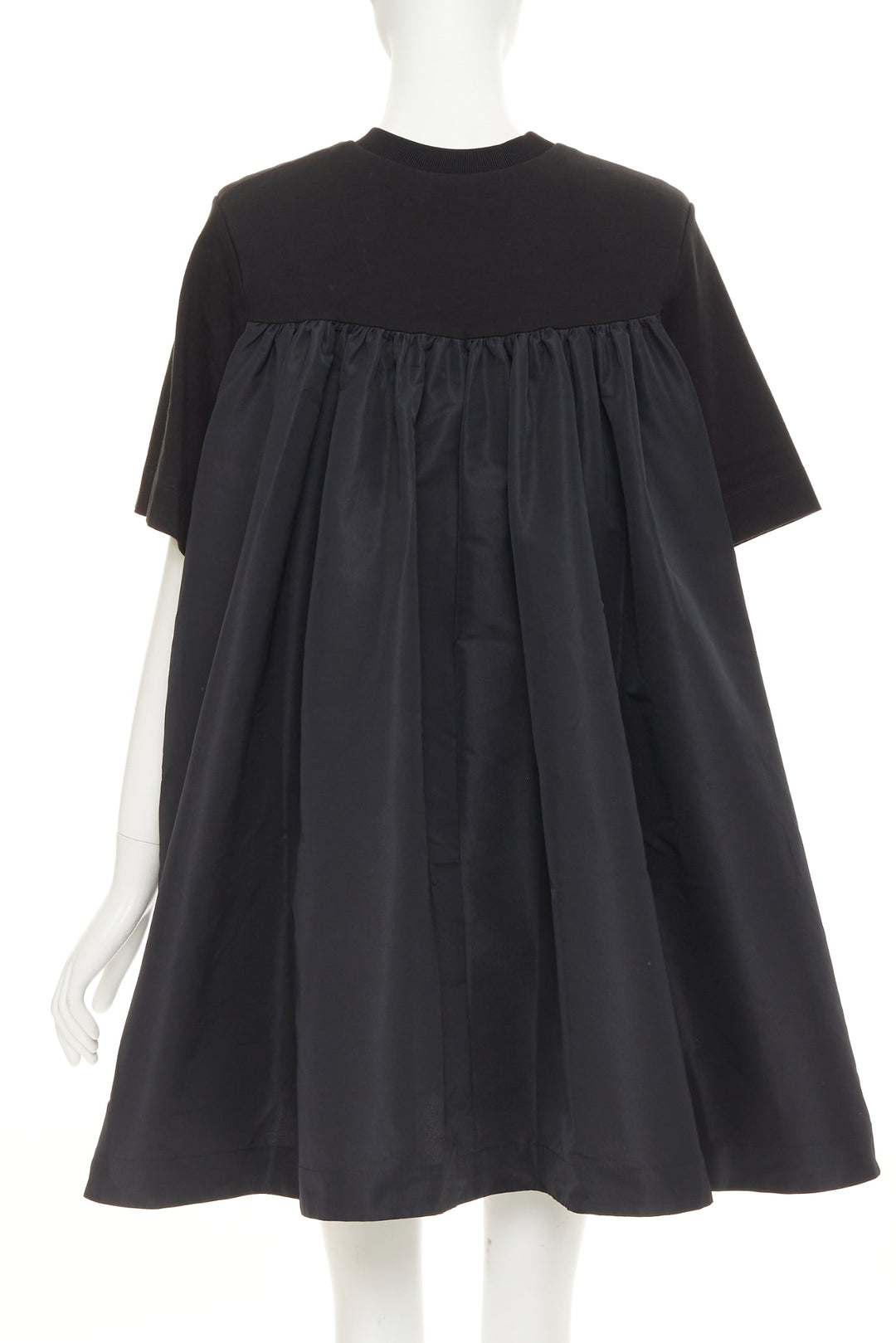 ALEXANDER MCQUEEN 2021 Hybrid Flared Back black cotton jersey dress IT40 S