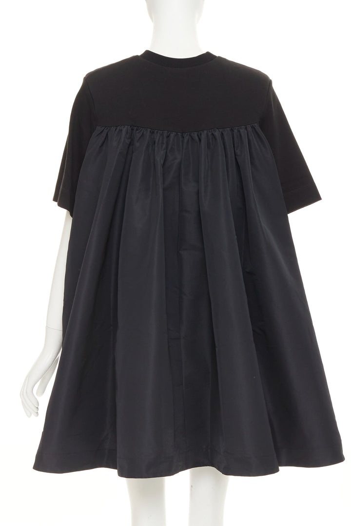 ALEXANDER MCQUEEN 2021 Hybrid Flared Back black cotton jersey dress IT40 S