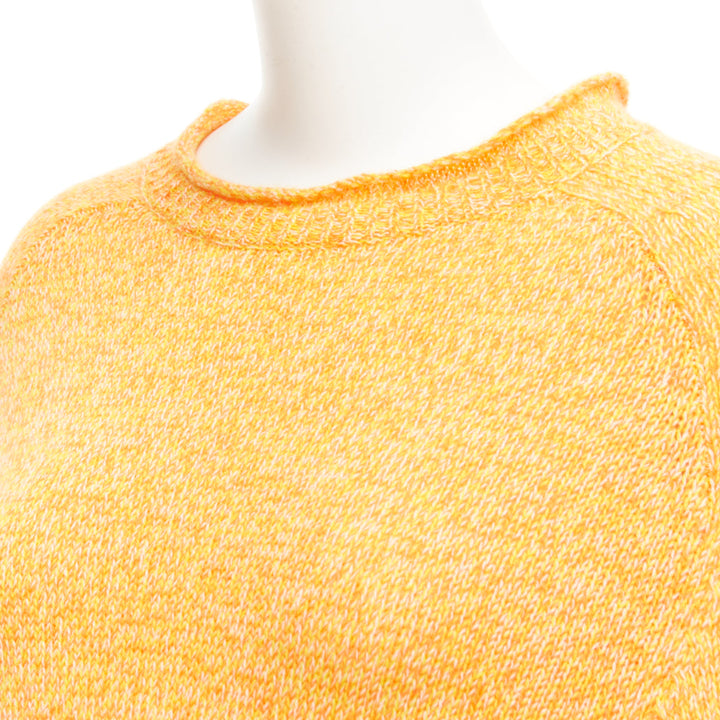 HERMES Vintage 100% cashmere orange pink degrade loose neck sweater M