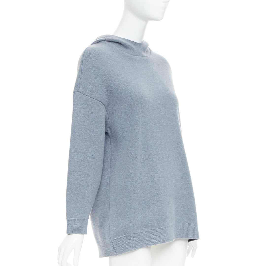 CHRISTIAN DIOR J'adior 8 dusty blue cashmere blend dropp sleeves hoodie FR34 XS