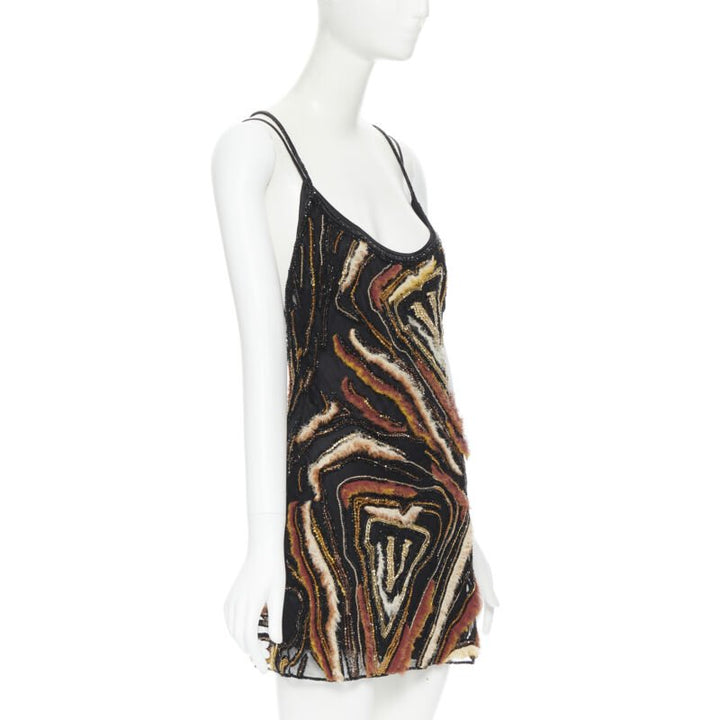 VERSACE 2020 Runway Virtus Animalier bead embellished dress IT40 S $7800