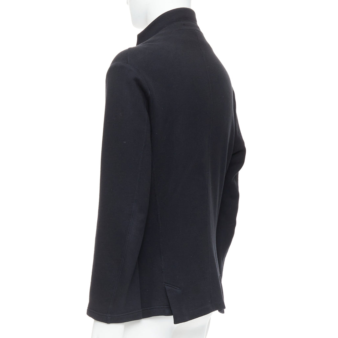 ATO black cotton jersey panelled pocketed cropped blazer IT46 S