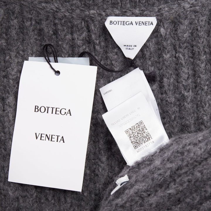 BOTTEGA VENETA 2022 Runway Felted Wool Knitted Coat grey melange coat M