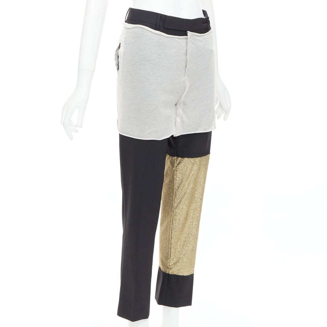 rare RICK OWENS JOYCE 50th Limited Edition gold grey patchwork pants IT38 XS