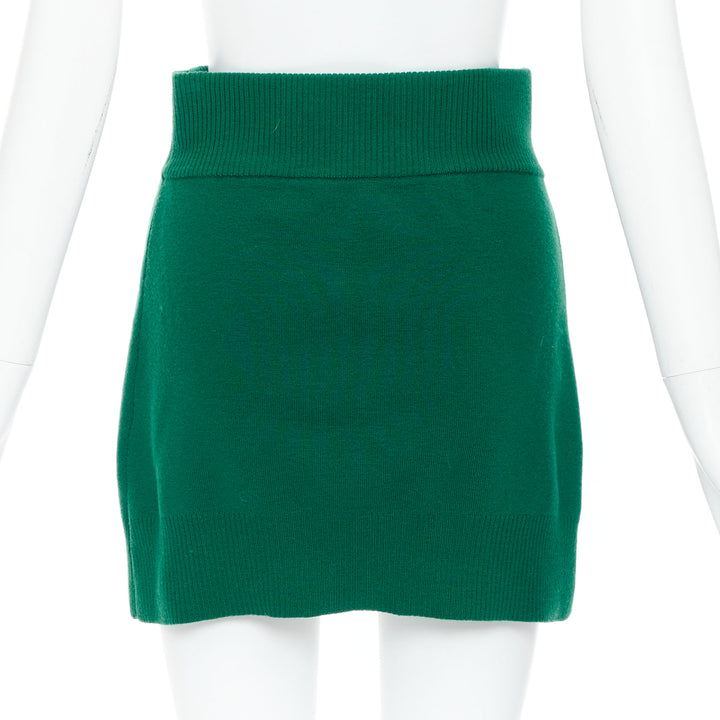 MONSE 2021 Runway green white logo polo  hood sweater mini skirt