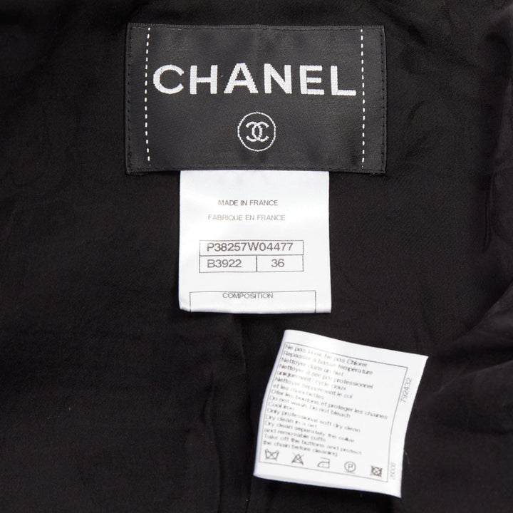 CHANEL 2010 Karl Lagerfeld Runway black cream silk trim collar crop coat FR36 S