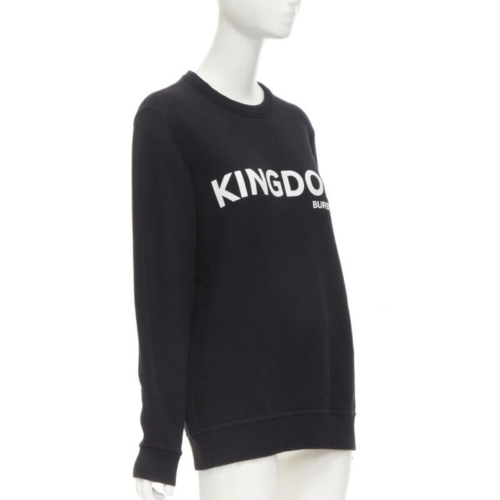 BURBERRY Tisci KINGDOM logo print black cotton crewneck pullover sweater M