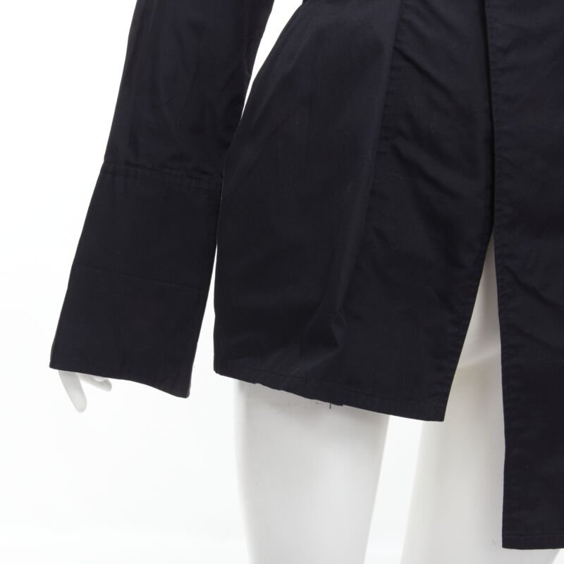 COMME DES GARCONS Vintage 1980s black asymmetric belted deconstructed blazer  M