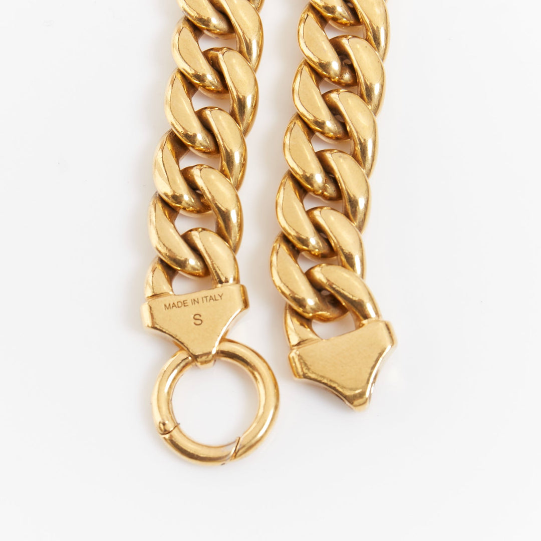 rare CELINE Phoebe Philo gold tone brass chunky curb link clasp choker necklace