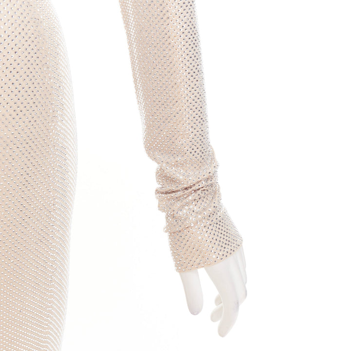 ALEXANDRE VAUTHIER Bridal ivory nude diamond strass crystal long gown dress