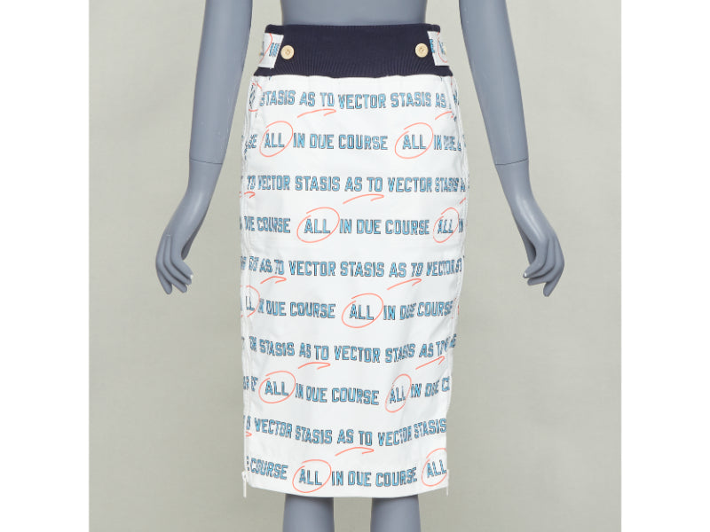 SACAI 2018 Vector Stasis graphic print side zip waistband pencil skirt JP1 S