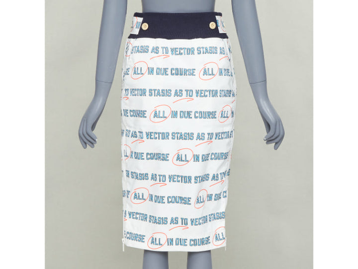 SACAI 2018 Vector Stasis graphic print side zip waistband pencil skirt JP1 S