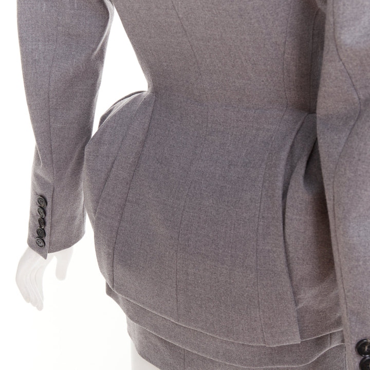 ALEXANDRE VAUTHIER COUTURE SS2022 Runway grey wasp waist padded hip jacket