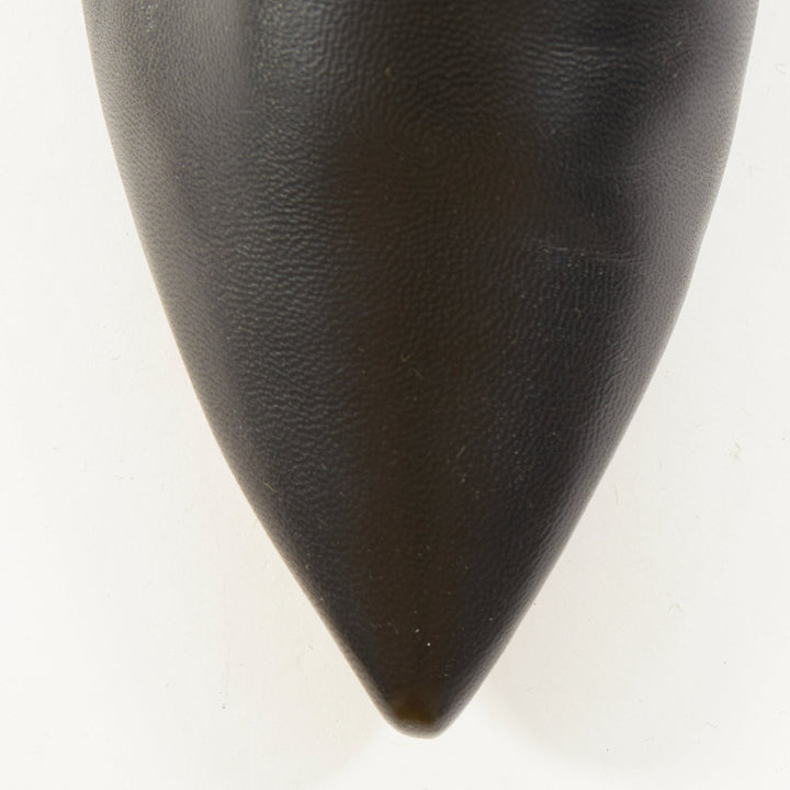 ALAIA 2022 Runway La Babouche black leather pointed toe ring slip on mules EU38