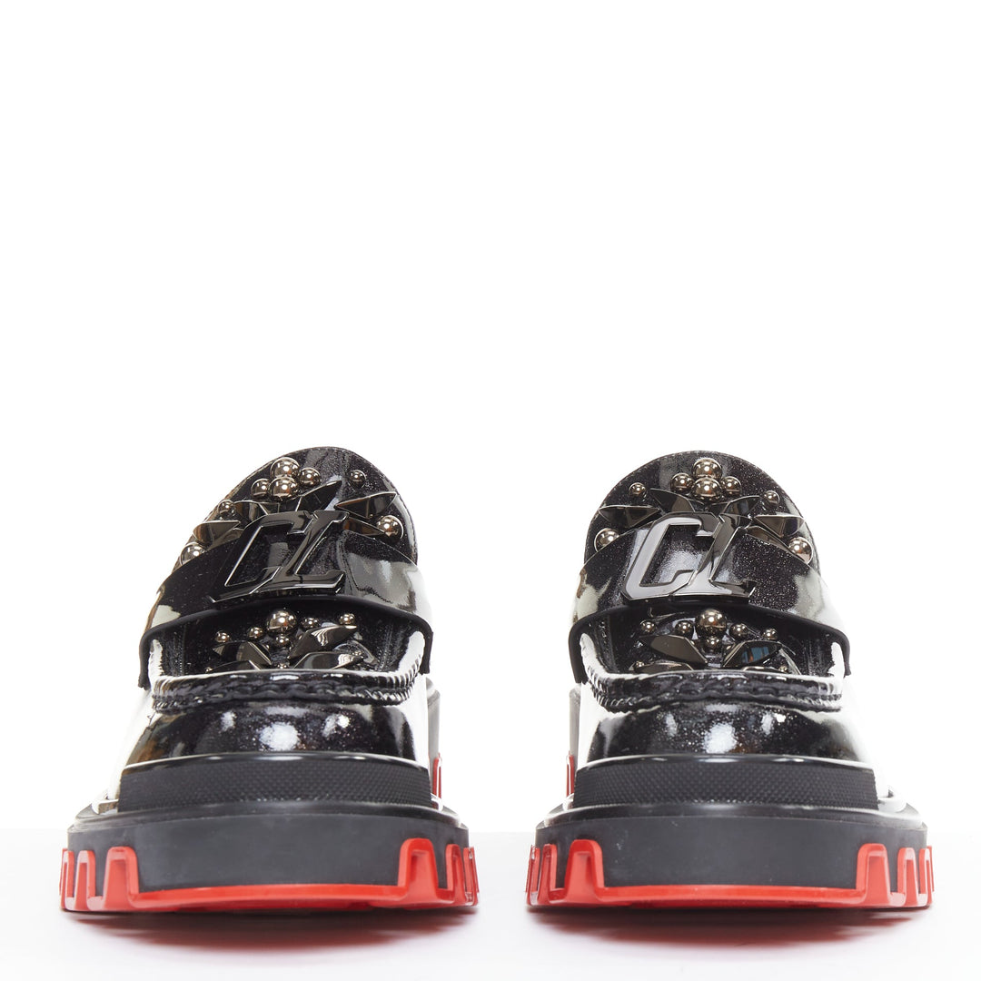 rare CHRISTIAN LOUBOUTIN MARVEL The Amazing Loubi Flat Cosmos black loafer EU41