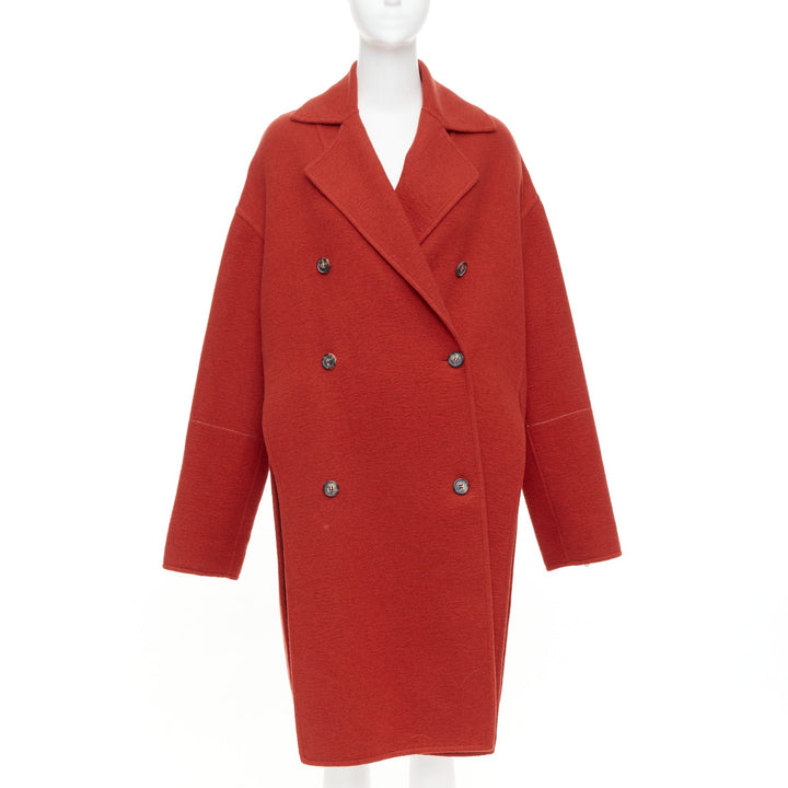 OLD CELINE Phoebe Philo 2017 cashmere red double breast oversized coat FR36 S