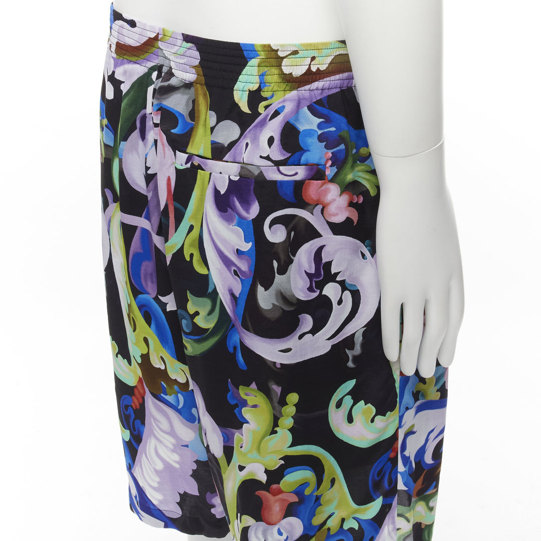 VERSACE 2021 Runway Baroccoflage floral baroque wide shorts IT46 S