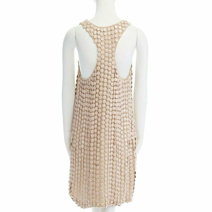 STELLA MCCARTNEY 2005 pink metal paillettes racer back mini dress IT42 M