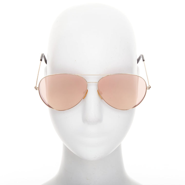 VICTORIA BECKHAM VB51 137 handmade mirrored rose tint pilot aviator sunglasses