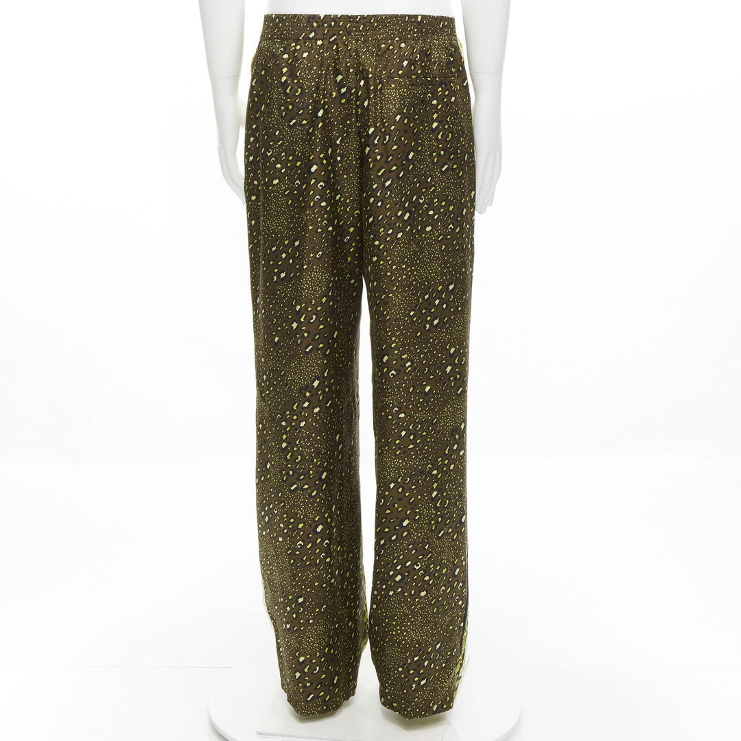 VERSACE Mosaic Barocco 2021 silk gold baroque leopard relaxed pants IT50 L