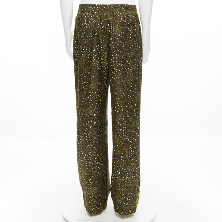 VERSACE Mosaic Barocco 2021 silk gold baroque leopard relaxed pants IT50 L