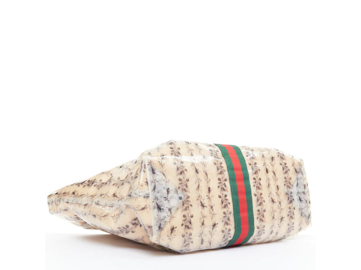 GUCCI COMME DES GARCONS 2021 green red beige vinyl pvc sherry paper tote bag