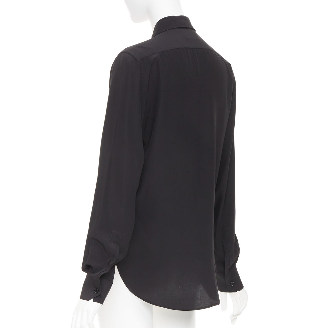 SAINT LAURENT 2015 fluid silk pointed collar button down classic shirt EU 37 XS