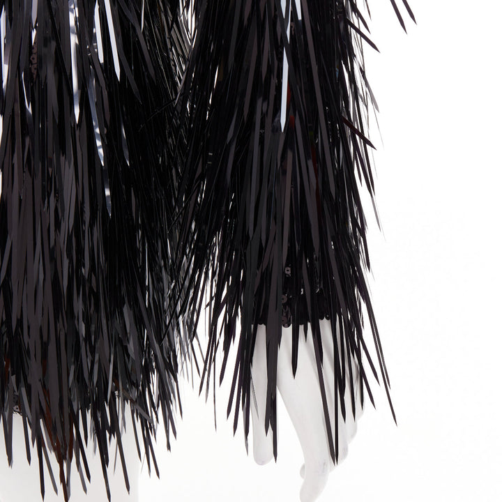 ALEXANDRE VAUTHIER COUTURE AW2022 Runway black long paillette sequin sheer dress