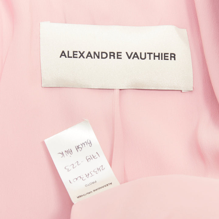 ALEXANDRE VAUTHIER Runway blush pink velvet single breasted blazer jacket