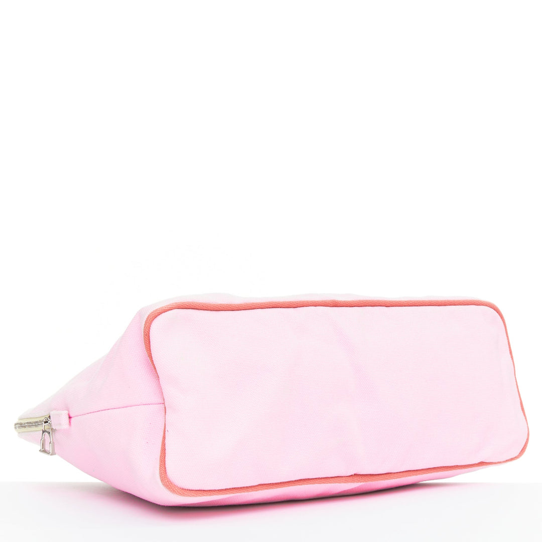 HERMES Circus Bolide Case in Pale Pink Embroidered Canvas toileries bag