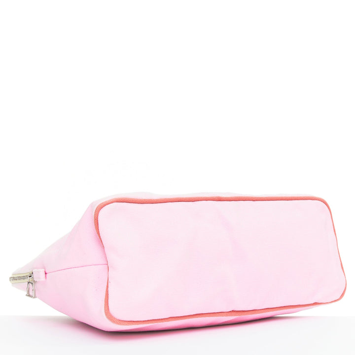 HERMES Circus Bolide Case in Pale Pink Embroidered Canvas toileries bag