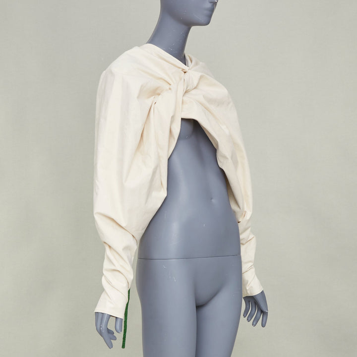 COLVILLE 2018 cream cotton twist front balloon sleeve top IT42 M