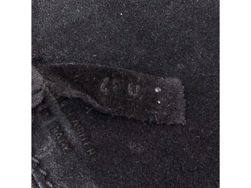 TOD'S Double Double T black calfskin silver grommet weave fringe shoulder bag