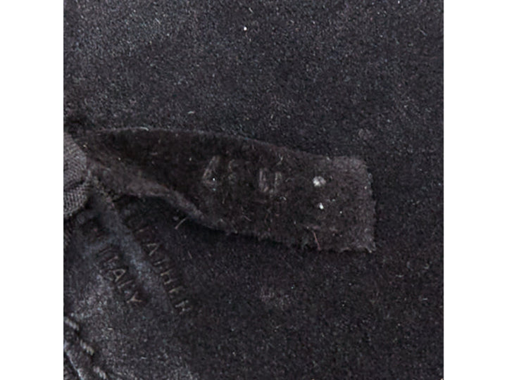 TOD'S Double Double T black calfskin silver grommet weave fringe shoulder bag