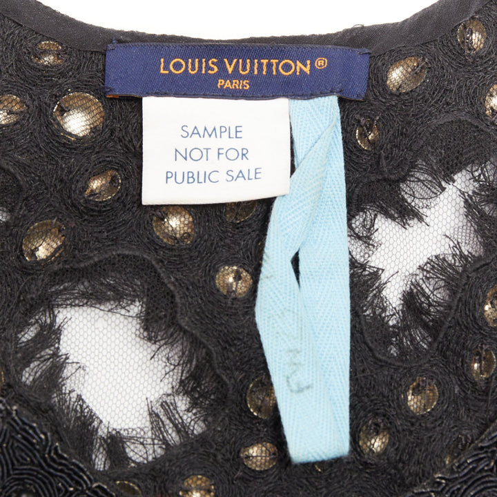 LOUIS VUITTON 2024 Runway beaded sequin tulle distressed cutout dress Zendaya
