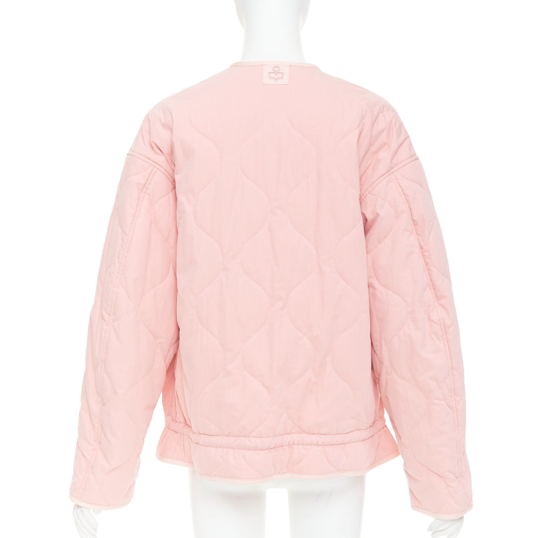 ISABEL MARANT Etoile Gretel light pink recycled cotton peplum padded coat FR36 S