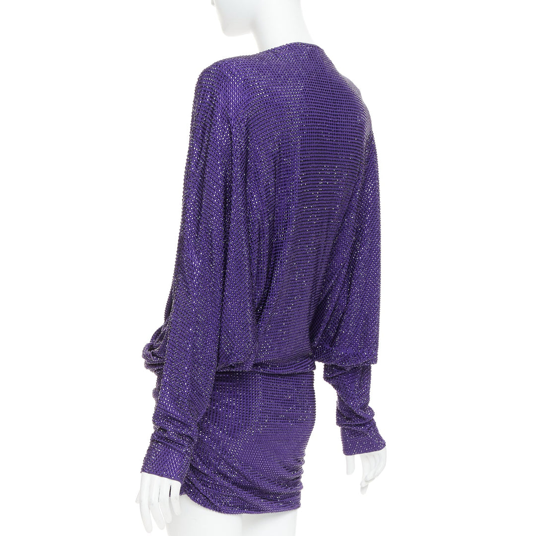 ALEXANDRE VAUTHIER COUTURE SS2018 Runway purple strass crystal power mini dress