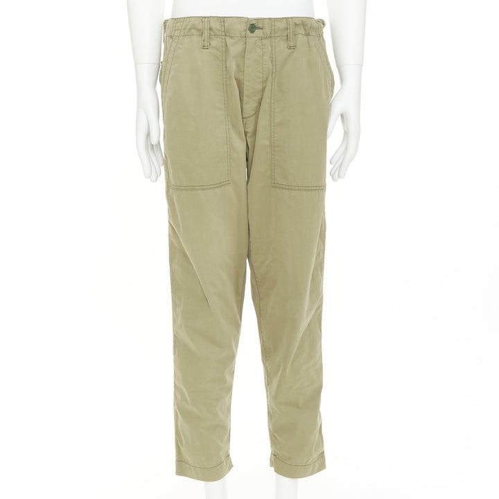 COMME DES GARCONS GANRYU 2016 khaki green cotton tapered baker pants M