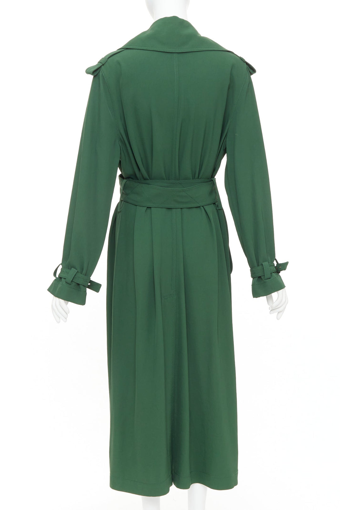 ACNE STUDIOS 2018 Lucie TW green twill belted maxi trench coat FR38 M