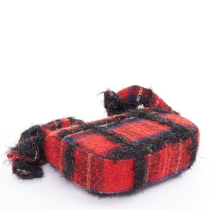 SIMONE ROCHA 2018 Tartan Sling Bag Mini plaid metallic pearl shoulder bag