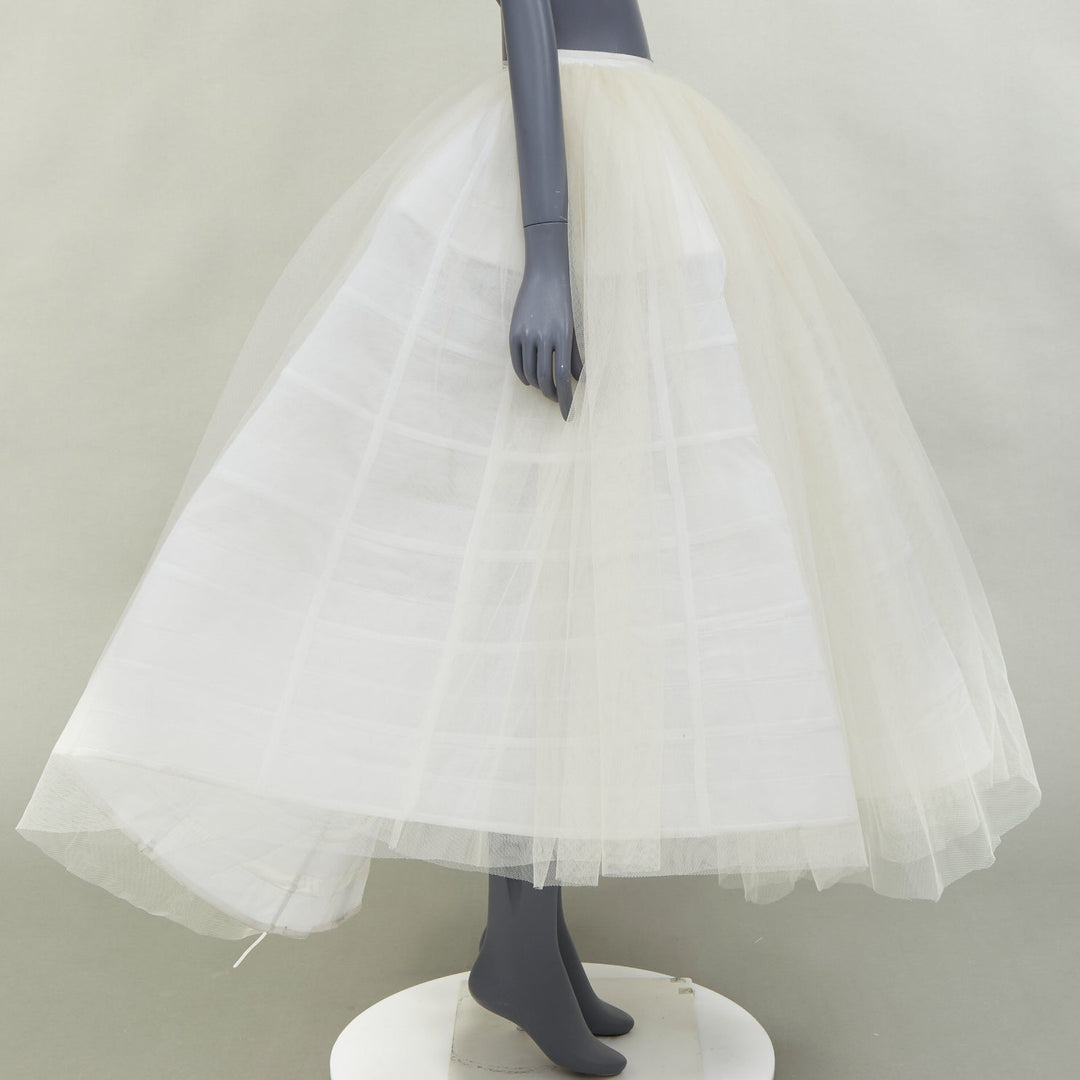 ALEXANDRE VAUTHIER cream white tulled caged crinoline full skirt