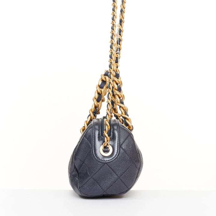 CHANEL 2020 Fashion Therapy Quilted Lambskin small gold hardware bowling bag