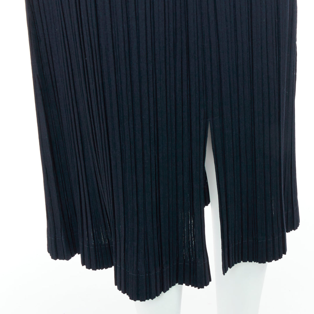 ISSEY MIYAKE Pleats Please wool blend pleated plisse slit back skirt JP3 L