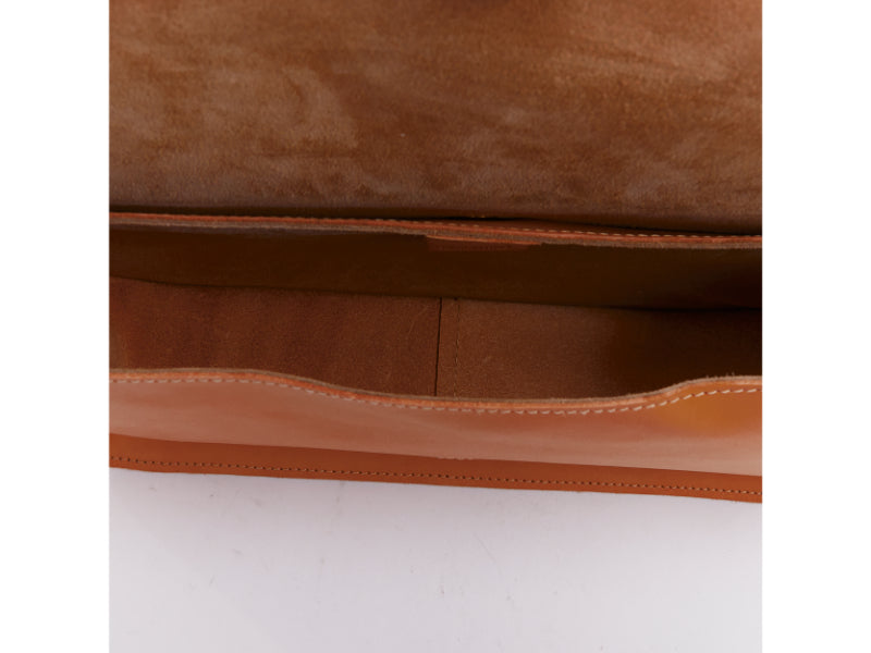 IL BISONTE Salina tan natural leather gold rings crossbody satchel bag