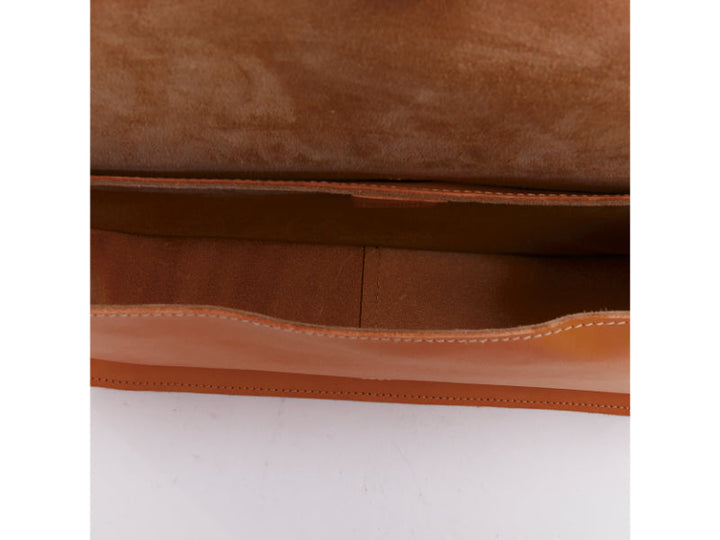 IL BISONTE Salina tan natural leather gold rings crossbody satchel bag